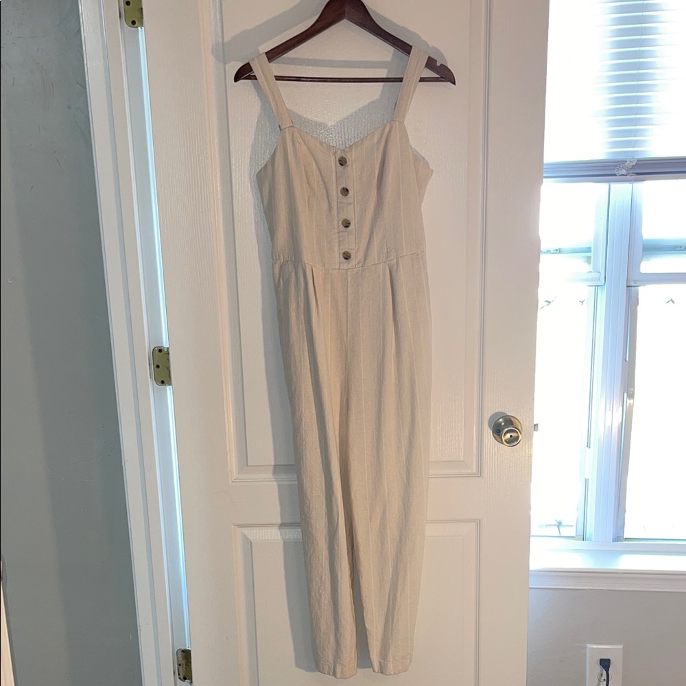 Old Navy Cream Button-Down Romper